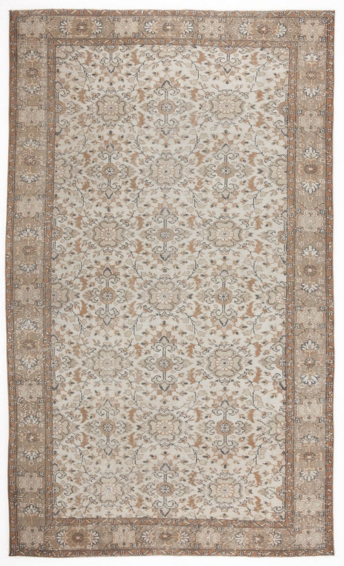Atina 5994 Beige Vintage Wool Handmade Area Rug 5'5" x 9'1"
