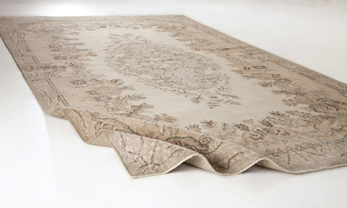 Atina 6086 Beige Vintage Wool Handmade Area Rug 5'9" x 9'10"