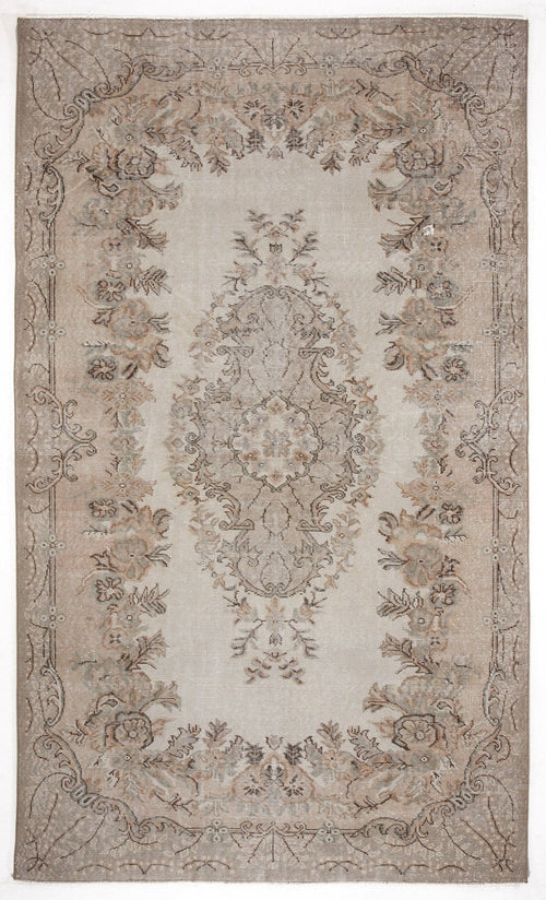 Atina 6086 Beige Vintage Wool Handmade Area Rug 5'9" x 9'10"