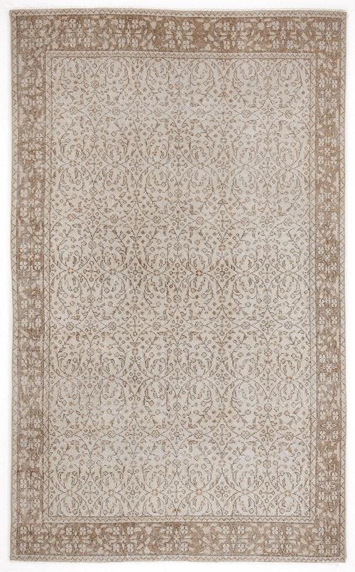 Atina 6115 Beige Vintage Wool Handmade Area Rug 5'3" x 8'8"