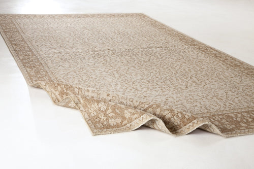 Atina 6115 Beige Vintage Wool Handmade Area Rug 5'3" x 8'8"
