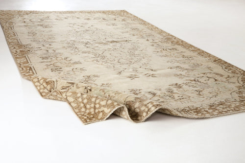 Atina 6140 Beige Vintage Wool Handmade Area Rug 5'1" x 8'10"