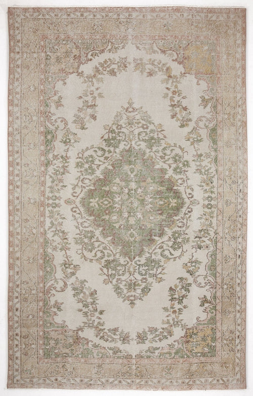 Atina 6188 Beige Vintage Wool Handmade Area Rug 6'0" x 9'5"