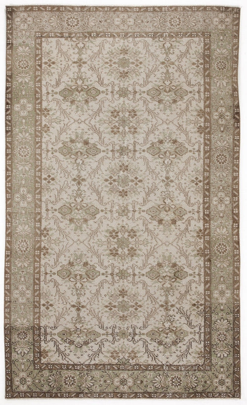Atina 6209 Beige Vintage Wool Handmade Area Rug 4'10" x 8'2"
