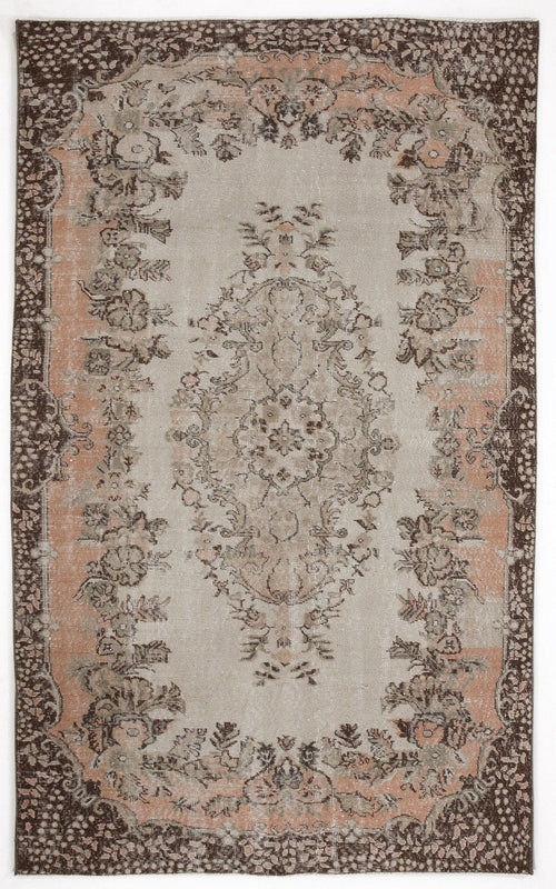 Atina 6216 Beige Vintage Wool Handmade Area Rug 5'7" x 9'1"