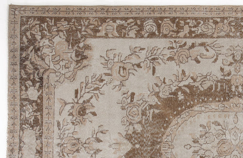 Atina 6222 Beige Vintage Wool Handmade Area Rug 5'7" x 9'4"