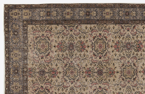 Atina 6427 Beige Vintage Wool Handmade Area Rug 5'3" x 8'6"