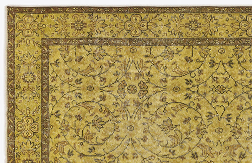 Atina 6948 Yellow Vintage Wool Handmade Area Rug 5'6" x 9'6"