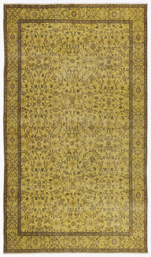 Atina 6948 Yellow Vintage Wool Handmade Area Rug 5'6" x 9'6"