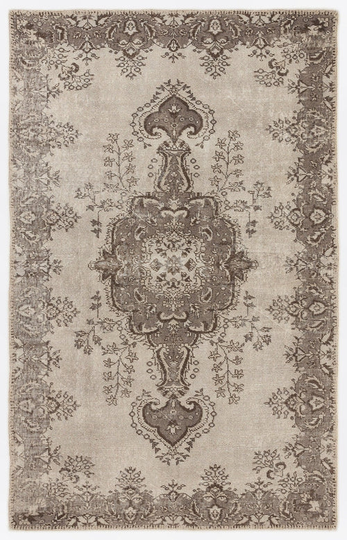 Atina 6996 Beige Vintage Wool Handmade Area Rug 5'4" x 8'6"