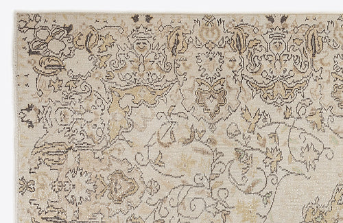 Atina 7010 Beige Vintage Wool Handmade Area Rug 5'6" x 9'3"