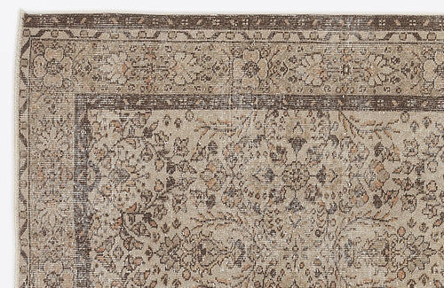 Atina 7013 Beige Vintage Wool Handmade Area Rug 5'8" x 9'1"
