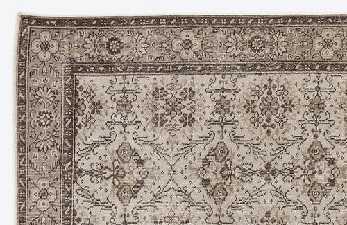 Atina 7075 Beige Vintage Wool Handmade Area Rug 5'7" x 9'6"