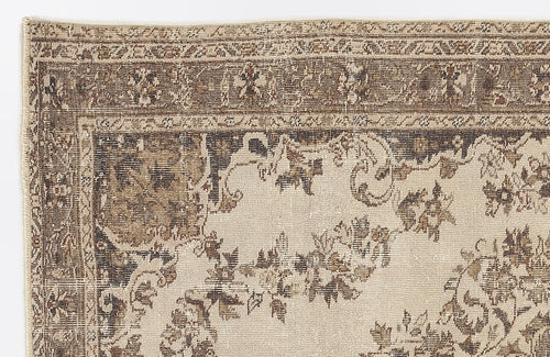 Atina 7188 Beige Vintage Wool Handmade Area Rug 5'5" x 8'9"