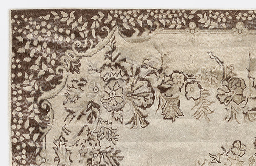 Atina 7191 Beige Vintage Wool Handmade Area Rug 5'7" x 9'3"