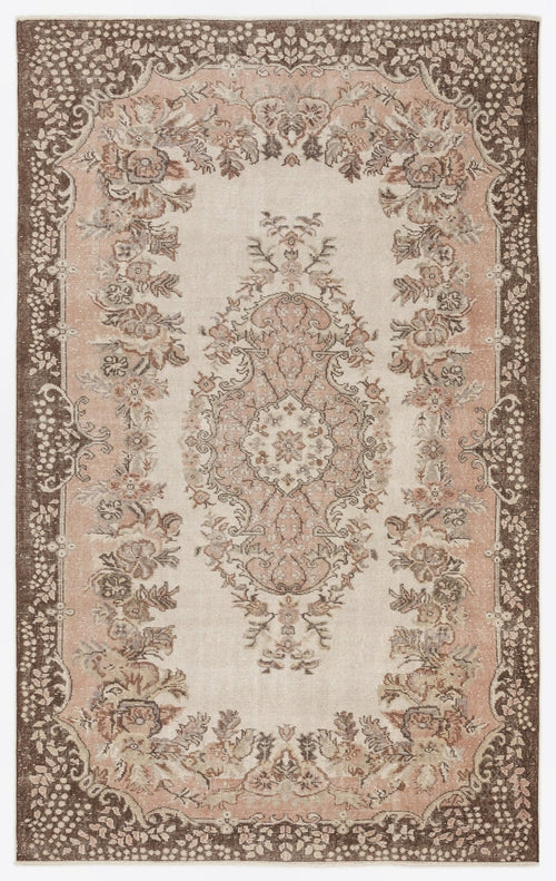Atina 7193 Beige Vintage Wool Handmade Area Rug 6'2" x 9'9"