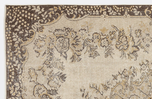 Atina 7197 Beige Vintage Wool Handmade Area Rug 5'11" x 9'6"