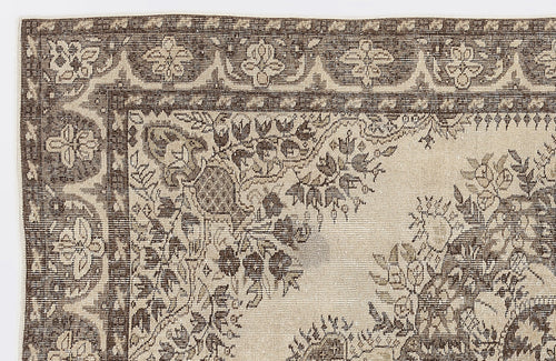 Atina 7199 Beige Vintage Wool Handmade Area Rug 5'6" x 8'7"