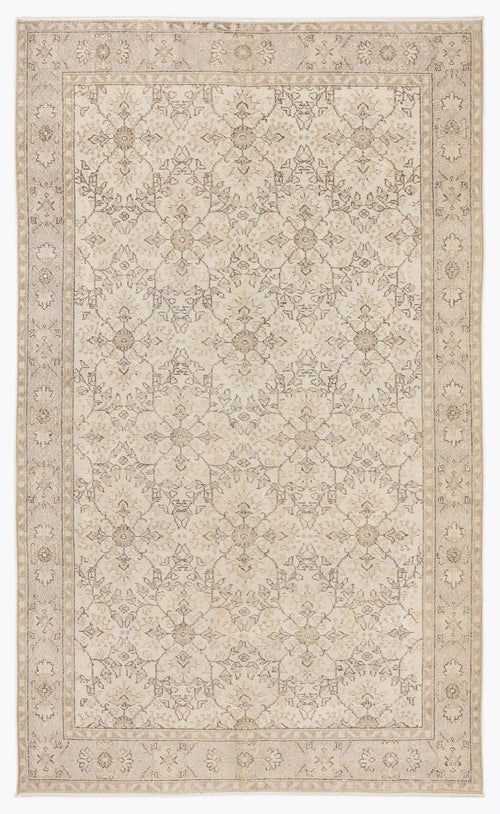 Atina 7272 Beige Vintage Wool Handmade Area Rug 5'9" x 9'6"