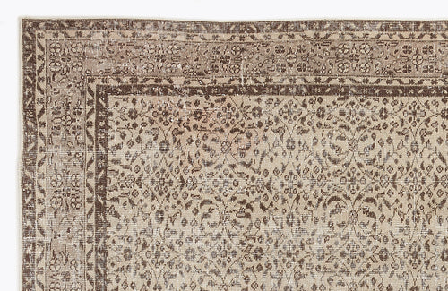 Atina 7293 Beige Vintage Wool Handmade Area Rug 6'4" x 9'6"