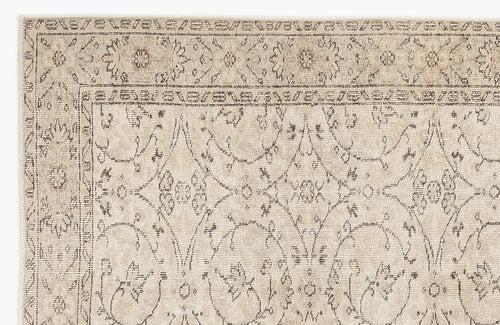 Atina 7363 Beige Vintage Wool Handmade Area Rug 5'7" x 9'1"
