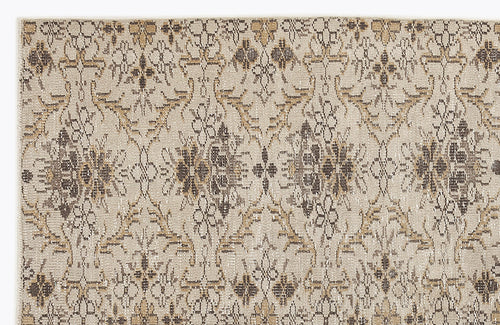 Atina 7404 Beige Vintage Wool Handmade Area Rug 5'5" x 9'0"