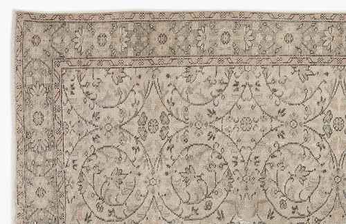 Atina 7405 Beige Vintage Wool Handmade Area Rug 5'10" x 8'10"