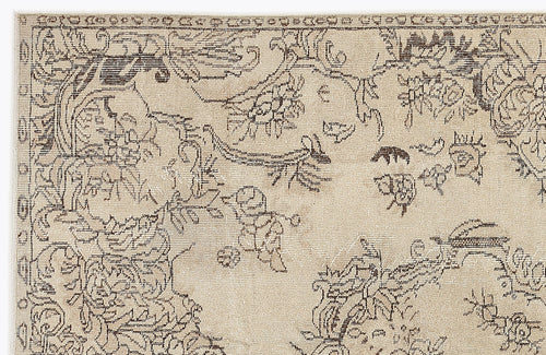 Atina 7477 Beige Vintage Wool Handmade Area Rug 5'7" x 8'11"