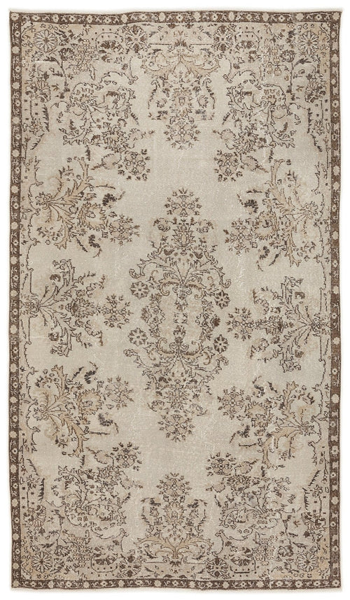 Atina 7641 Beige Vintage Wool Handmade Area Rug 5'9" x 9'7"