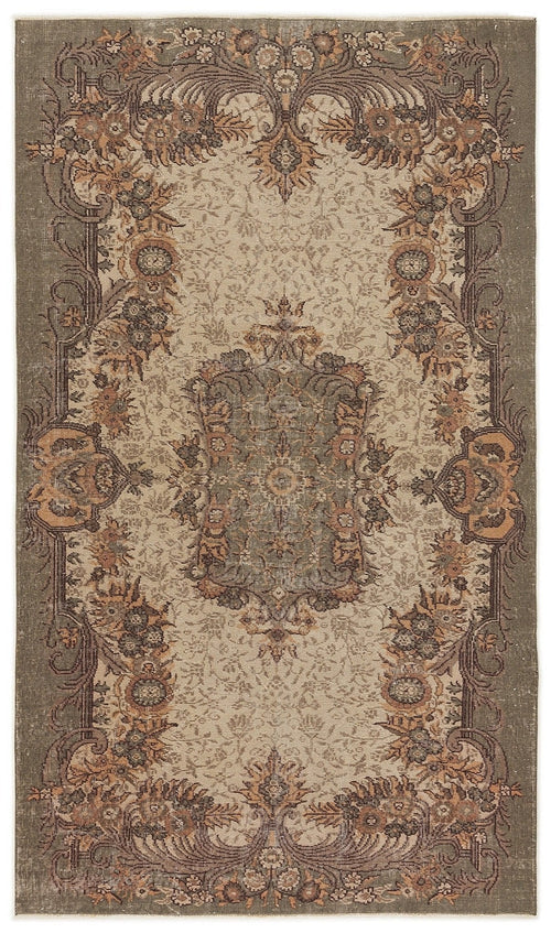 Atina 7652 Beige Vintage Wool Handmade Area Rug 6'0" x 7'11"