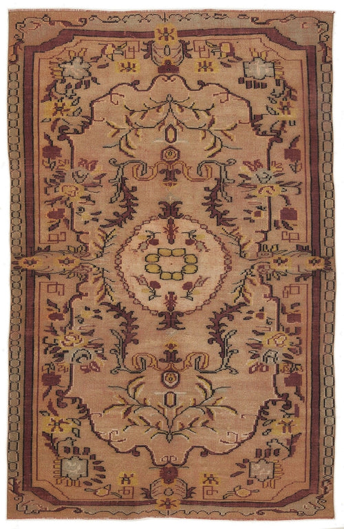 Atina 7713 Beige Vintage Wool Handmade Area Rug 5'9" x 9'2"