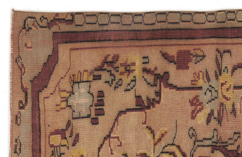 Atina 7713 Beige Vintage Wool Handmade Area Rug 5'9" x 9'2"