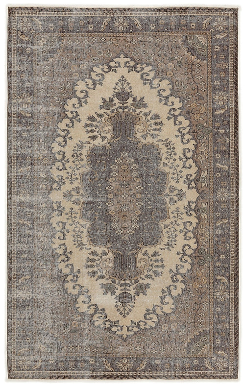 Atina 7753 Beige Vintage Wool Handmade Area Rug 5'5" x 8'10"