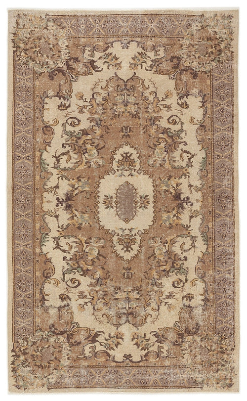 Atina 7808 Beige Vintage Wool Handmade Area Rug 5'6" x 9'1"