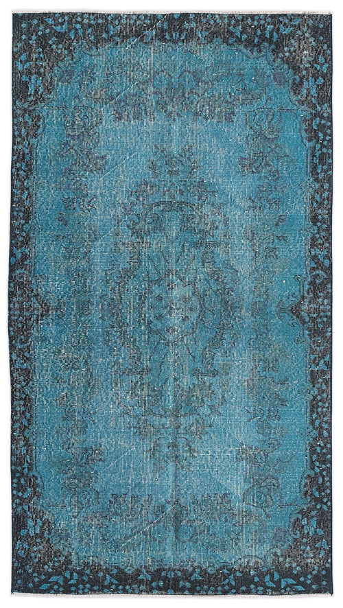 Atina 8034 Turquoise Vintage Wool Handmade Area Rug 3'9" x 6'11"