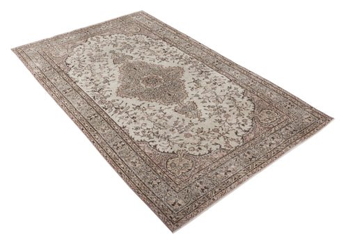 Atina 8063 Beige Vintage Wool Handmade Area Rug 5'4" x 8'11"