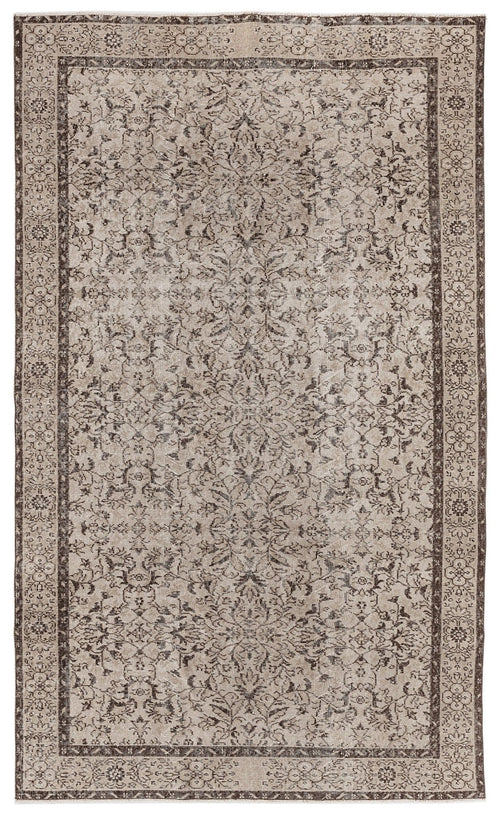 Atina 8075 Beige Vintage Wool Handmade Area Rug 5'7" x 9'7"