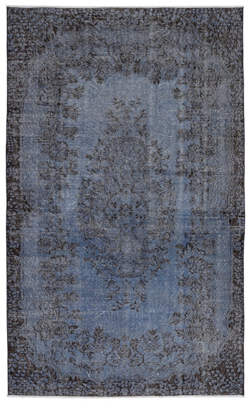 Atina 8323 Blue Vintage Wool Handmade Area Rug 5'8" x 9'4"