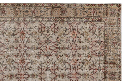 Atina 8385 Beige Vintage Wool Handmade Area Rug 5'5" x 9'5"