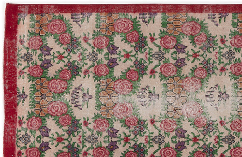 Atina Beige Vintage Wool Handmade Area Rug 3'7" x 6'8"