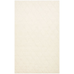 Hand Knitted Rug – Cream Geometric Rug With Soft Texture & Antislip Floor