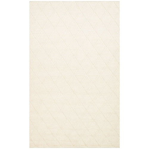 Hand Knitted Rug – Cream Geometric Rug With Soft Texture & Antislip Floor