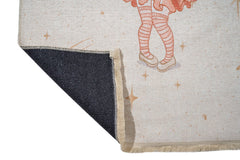 Kids Cotton Rug – White Chenille Digital Print Carpet for Playroom Comfort