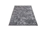 Grey Geometric Area Rug – Cotton Chenille Digital Print Carpet by Pia Monte