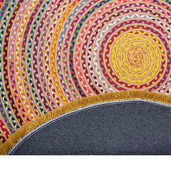 Yellow Striped Area Rug – Cotton Chenille Digital Print Rug by Pia Monte