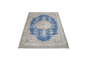 Classic Blue Area Rug - Cotton Chenille Digital Print Carpet for Living Room Decor