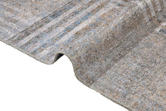 Geometric Area Rug - Grey Cotton Chenille Digital Print Carpet for Modern Living Room