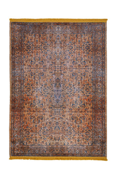 Classic Cotton Area Rug – Brown Chenille Fabric With Non Slip Backing