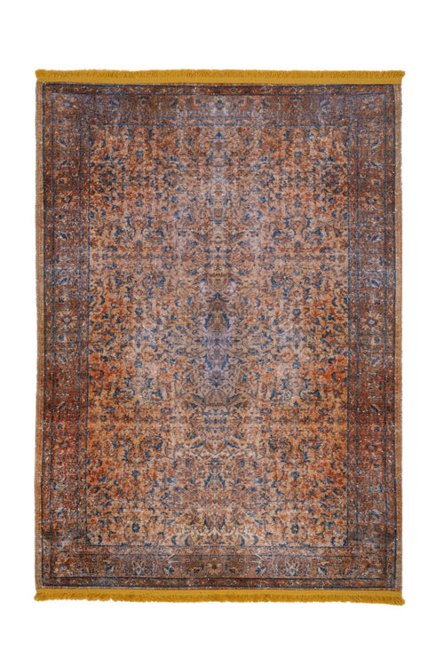Classic Cotton Area Rug – Brown Chenille Fabric With Non Slip Backing