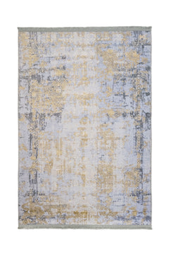 Modern Grey Area Rug - Digital Print Cotton Chenille Carpet for Living Room